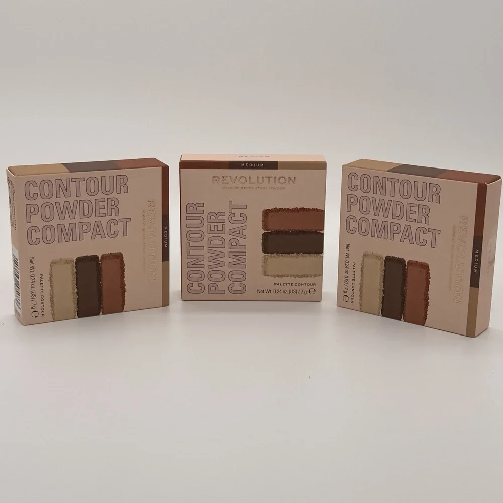 Lot of (3) Revolution Contour Powder Compacts LIGHT New In Box SEALED